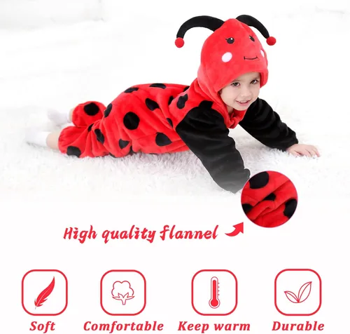 Vista 5 de TONWHAR Unisex-Baby Animal Onesie Costume Cartoon Animal Outfit Homewear Kids' One-Piece Rompers