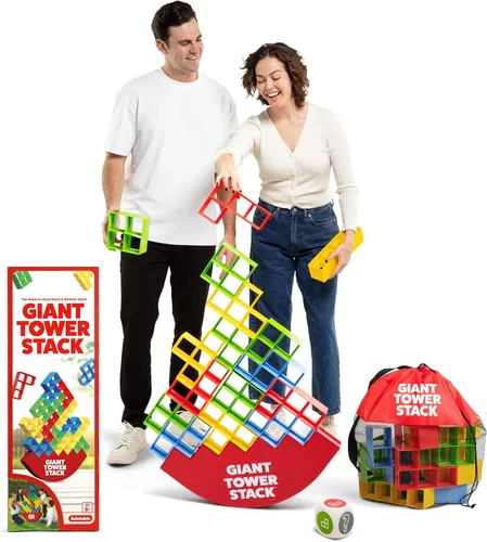 Vista 7 de Giant Color Stack Challenge de Relatable - Ganador del Premio Nappa 2025, juego de apilamiento de estrategia con 50 rompecabezas, actividad de patio