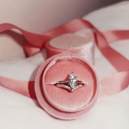 Vista 8 de michooyel S925 - Anillo de compromiso 2 en 1 de 15 quilates corte marquesa para mujer anillo de boda anillo de novia anillo de promesa de plata