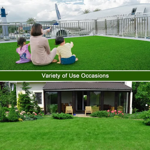 Vista 8 de Weidear Césped artificial de 1 x 3 pies, alfombra de césped artificial realista con agujeros de drenaje, 0.787 in para interior y exterior, césped