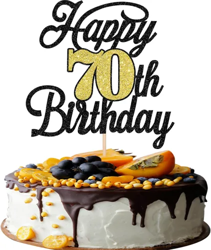Vista 58 de Rsstarxi 1 paquete de decoración para tarta de cumpleaños 8 con purpurina negra de 8 años y fabulosos saludos a 8 años de edad, para celebrar el 8º