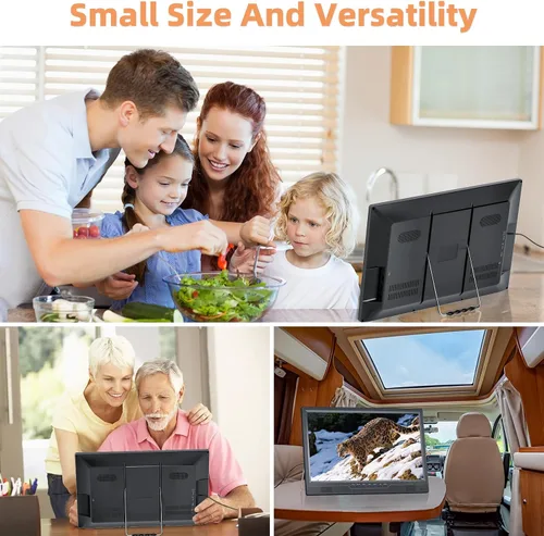 Vista 8 de NORTHING Televisor portátil de 19.2 pulgadas con antena, televisor pequeño LED de 1080P con entrada HDMI/entrada /AV/puerto USB, monitor portátil