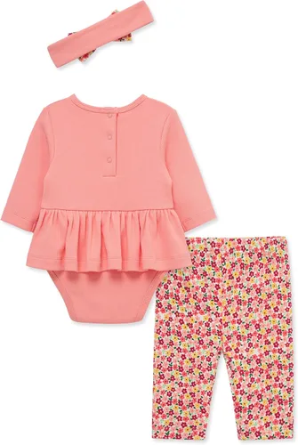 Vista 24 de Little Me Conjunto de 3 piezas para bebé, 100% algodón, body con diadema y pantalón a juego, de 3 meses a 24 meses