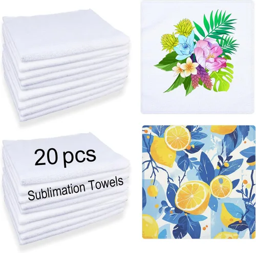 Vista 7 de GEKIXUTP 10 Piezas Toallas en Blanco de Sublimación, 16 x 24 Pulgadas Toallas de Microfibra de Sublimación para Cocina DIY, Toallas de Té en Blanco
