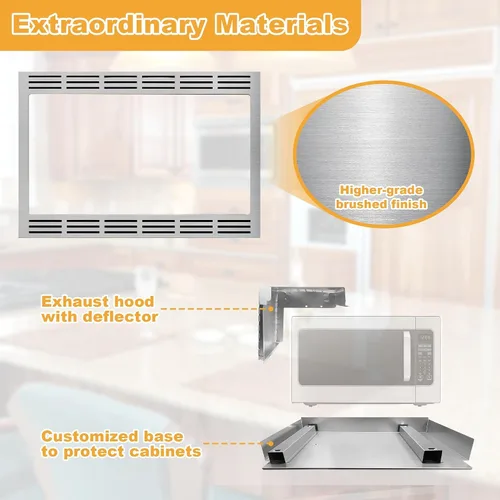 Vista 3 de Kit de molduras de microondas NN-TK932SS de 30 pulgadas con diseño de 4 imanes fuertes, compatible con modelos de horno microondas Panasonic