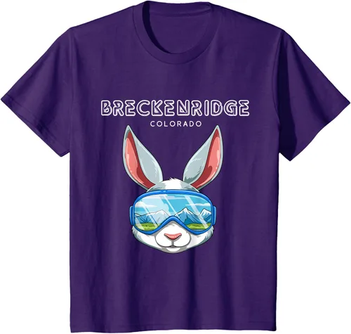 Vista 24 de Breckenridge Colorado USA - Camiseta de esquí y snowboard de conejo, Negro, S