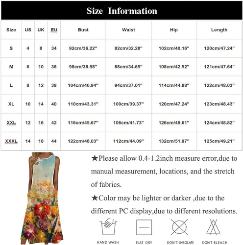 Vista 2 de PeQAQ Vestidos de flores para mujer, vestido midi sin mangas, con botones, vestido casual suelto con bolsillos, vestido bohemio
