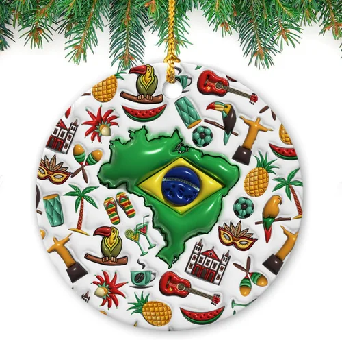 Vista 79 de Lotacy Bandera argentina argentina de Navidad de cerámica 2D impresa adorno con símbolos, decoración del hogar argentina regalos para hombres