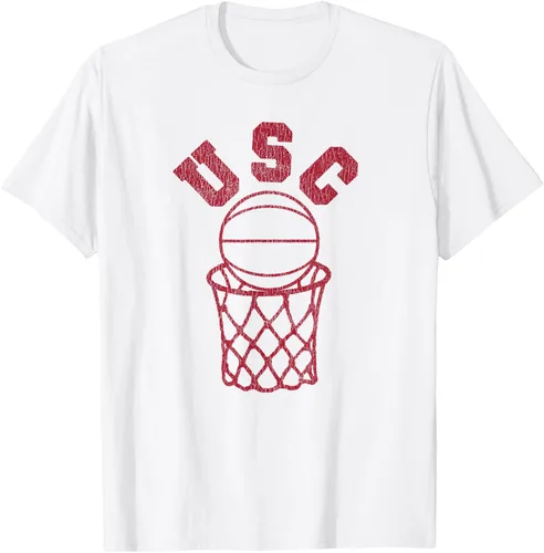 Vista 3 de USC USC Basketball Trojans - Camiseta de aro estilo retro de los años 80