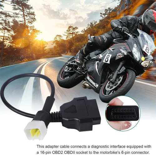 Vista 7 de AntiBreak Delphi Benelli 6pin 6pin Adaptador de motocicleta Motorrad Motor OBD2 conector compatible con Benelli OBD Obd2 escáner diagnóstico