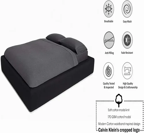 Vista 3 de Calvin Klein Home - Ropa de cama con cuerpo de algodón moderno Gris antracita