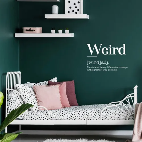 Vista 2 de Vinilo decorativo para pared, definición extraña, 22 x 35 pulgadas, motivacional, moderno, único, humor para crecer para el hogar, dormitorio