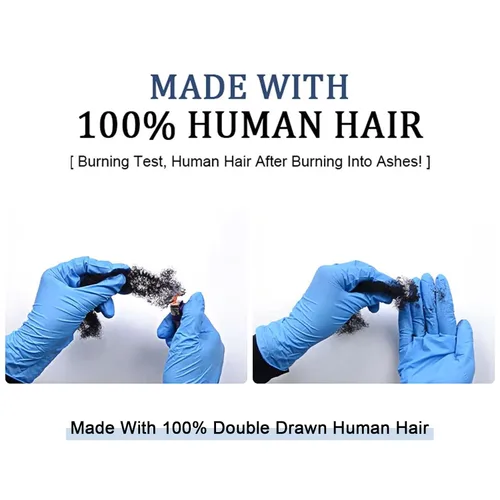 Vista 5 de HAPPY&CC Afro Kinkys - Extensiones de cabello humano a granel para extensiones de rastas de 10 pulgadas, 1.76 onzas, #4, color marrón degradado a