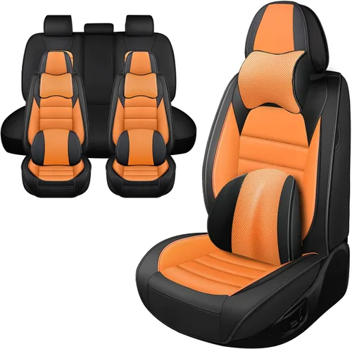 Vista 22 de Fundas de asientos de automóvil para Dodge Ram 1500 2004-2011, funda de asiento de cuero PU impermeable, suave y transpirable con bolsillos