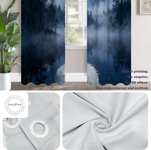 Vista 347 de Batmerry American Flag Ink Dot Blackout Tier Curtains, Red Blue White Stars Abstract Thermal Insulated Half Curtain Rod Pocket Small Valance for
