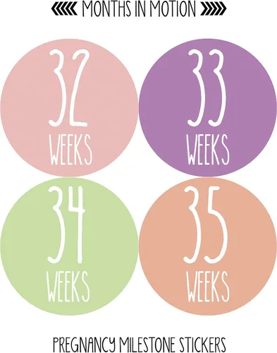Vista 7 de Adhesivo semanal para el crecimiento del embarazo, de semana a semana, embarazada, esperando fotos, recuerdo de maternidad, panza de bebé