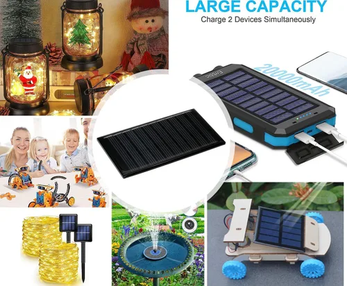 Vista 5 de 10 mini paneles solares para energía solar, kit de mini panel solar de 5 V 60 mA, juguete eléctrico, células fotovoltaicas, cargador de células