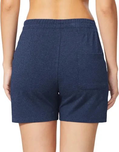 Vista 4 de BALEAF Bermudas para mujer, de algodón, casuales, de verano, hasta la rodilla, para descansar, caminar, hacer ejercicio, con bolsillos