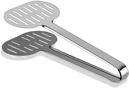 Vista 4 de Doble espátula de acero inoxidable Turner Pinzas Pan Hamburguesa Abrazadera Buffet Alicates 1pc
