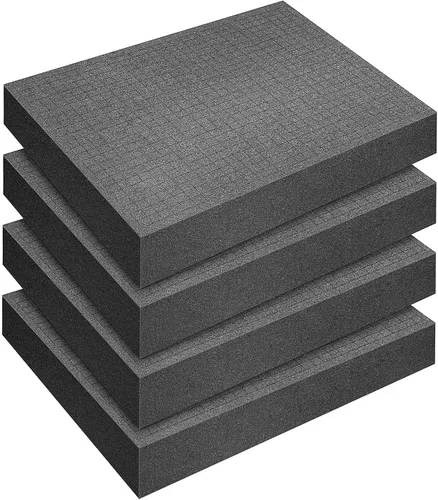 Vista 7 de DECOHS 4 piezas de inserto de espuma Pick and Pluck - Lámina de espuma en forma de cubo pre-perforada de 12 x 12 x 2 pulgadas con fondo para cajas