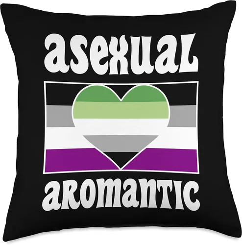 Vista 5 de Asexual Pride Flag Stuff Funny ACE Aromantic Merch Asexual Orgullo Aromático Bandera de Orgullo Divertido Ace, Almohada de 15.7 x 15.7 in, multicolor