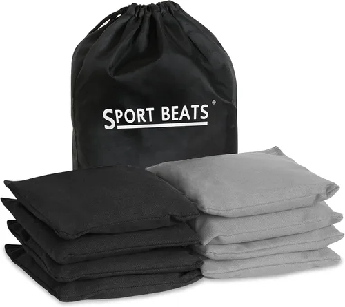 Vista 16 de SPORT BEATS Juego de 8 Bolsas de Cornhole de Peso y Tamaño Reglamentario Incluye Estuche de Transporte Negro y naranja