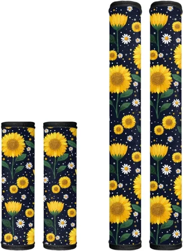 Vista 45 de Juego de 4 fundas protectoras de repuesto para manija de puerta de refrigerador con temática de té de la tarde para microondas, horno, refrigerador