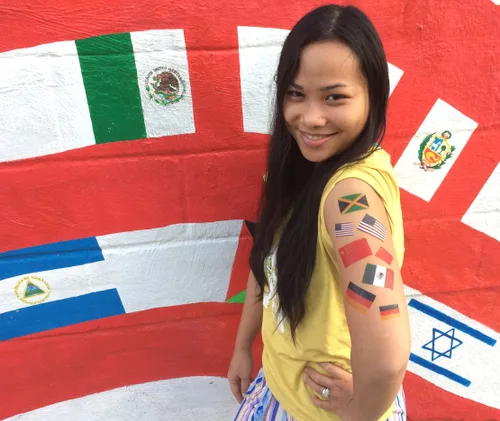 Vista 3 de 40 tatuajes: bandera australiana, recuerdos de fiesta de Australia 5 hojas, impermeable, aplicado al agua, calidad prémium