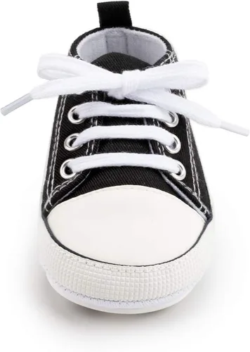 Vista 3 de KIDSUN zapatos deportivos altos hasta el tobillo para bebés, niños y niñas con suela antideslizante, suaves, para recién nacidos, zapatos