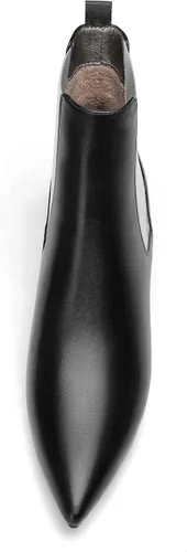 Vista 3 de WAYDERNS Botas de tacón bajo para mujer, estilo casual, puntera puntiaguda, patente, boda, gatito, de 2 pulgadas