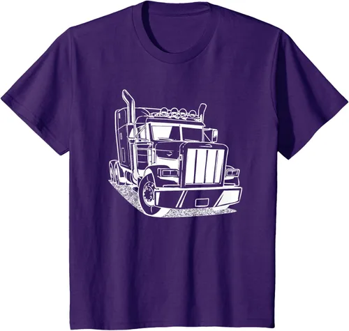 Vista 63 de Diesel Big Rig 18 Wheeler - Camiseta de camionero para camionero, Negro, S
