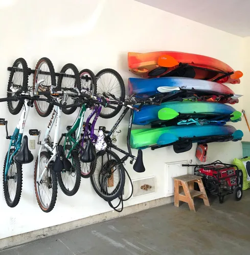 Vista 7 de StoreYourBoard Estante de Almacenamiento para Bicicletas – Estante para Bicicletas de Garaje de Servicio Pesado para 5 Bicicletas, Estante Vertical