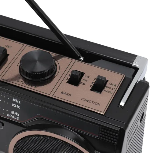 Vista 6 de Reproductor de casete portátil, Retro Blueooth, AM FM SW Radio estéreo reproductor de cinta de casete con altavoz grande y conector