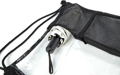 Vista 4 de Clear Drawstring Backpack - Stadium Approved String Cinch Bag for Gym, Concerts, Clear Bag with Adjustable Straps Transparent