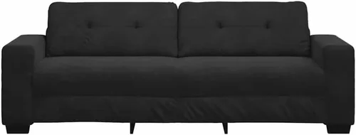 Vista 5 de vidaXL Sofá de 3 plazas de terciopelo negro de 70.9 in, elegante sofá de sala de estar, sofá de terciopelo suave, diseño resistente, asiento