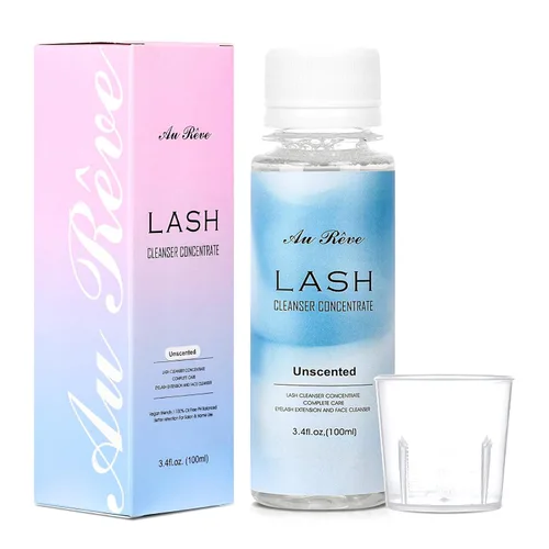 Vista 9 de Limpiador de pestañas concentrado de 3.4 fl oz, champú concentrado de pestañas, limpiador de pestañas, sin aceite, champú para extensiones