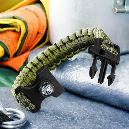 Vista 6 de Jexine 50 clips de hebilla de brújula de plástico paracord hebillas accesorios para camping, viajes, supervivencia de emergencia