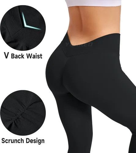 Vista 2 de YEOREO Liz - Leggings de entrenamiento para mujer, cintura alta, levantamiento de glúteos, espalda en V, sin costuras, para gimnasio, yoga