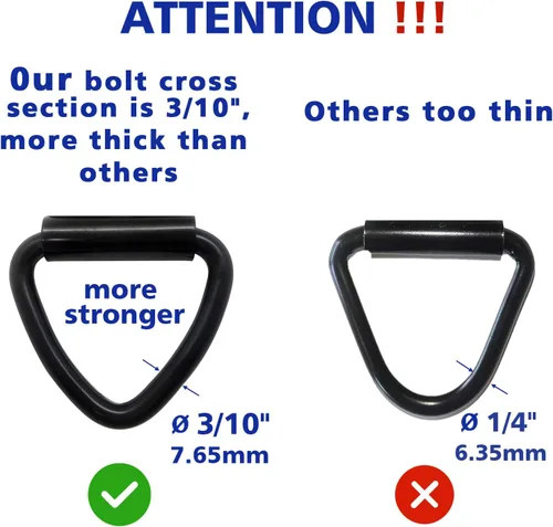 Vista 2 de BUSY-CORNER Anclajes de amarre para remolque, almacén, barco, 10 piezas de pernos de anillo en V de acero resistente, accesorios para camionetas