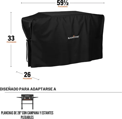Vista 3 de Blackstone 5483 - Cubierta para plancha (28 pulgadas), color negro Fits Blackstone 28" Griddles with Hood, Water Resistant, Weather Resistant