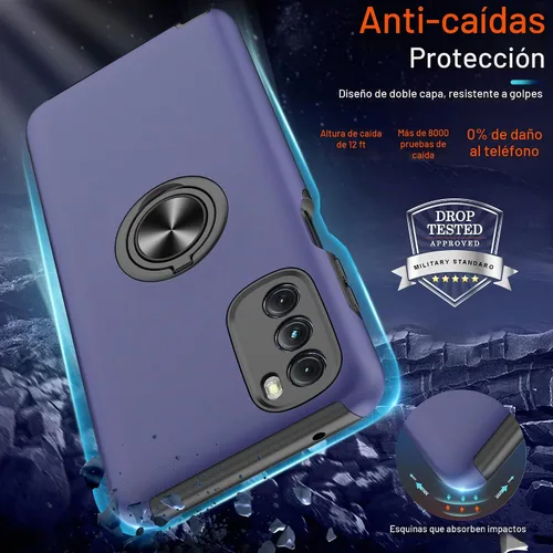 Vista 4 de Gritup Funda para Moto G 5G 2022 con protector de pantalla HD, [grado militar], funda de protección a prueba de golpes con soporte magnético de 360°
