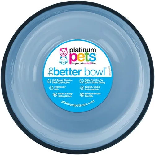 Vista 78 de Platinum Pets - tazón de acero inoxidable para gatos y perros que no se vuelca