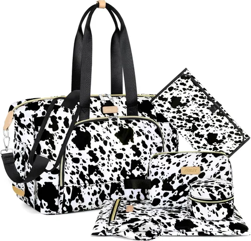 Vista 18 de ITIEZY Bolsa de pañales tipo tote para bebé - Bolsa grande para mamá con cambiador portátil, estuche para chupete, bolsas de hospital, bolsa