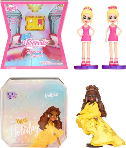 Vista 4 de MGA's Miniverse Mini Bratz Edición Limitada, paquete de 2 mini figuras de Felicia y Tweevils en embalaje de exhibición