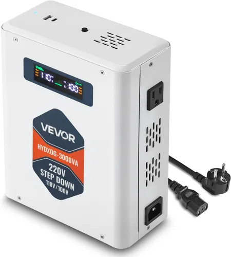 Vista 11 de VEVOR Convertidor de Voltaje Reductor, 2000VA, Convertidor de Energía de Voltaje de Servicio Pesado, Transformador de Energía de 220V a 110V, con 2