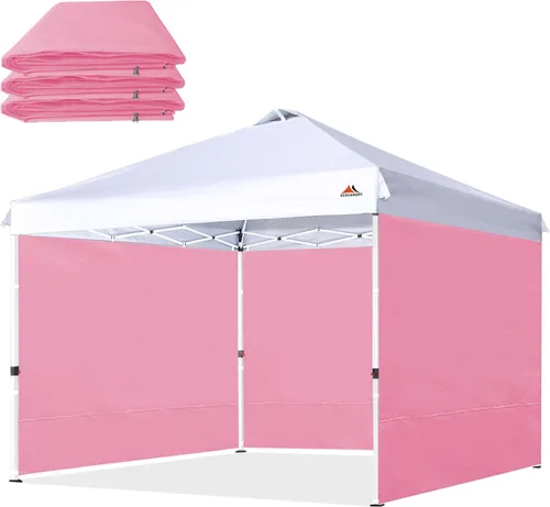 Vista 22 de SCOCANOPY SideWall - Marco para toldo de 10 x 10 pulgadas, paquete de 3 unidades, solo para pared solar, color blanco