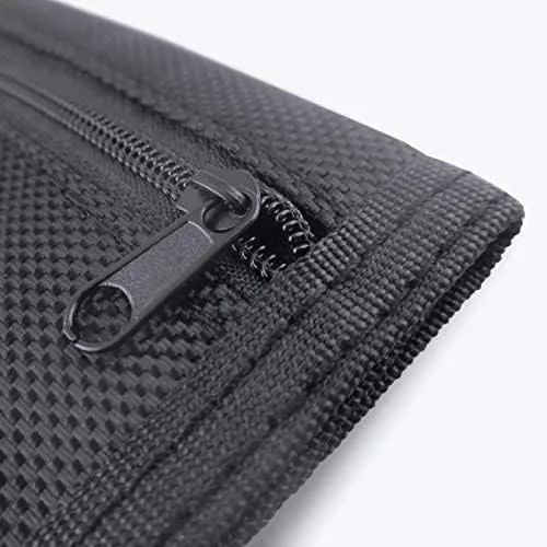 Vista 5 de POONGNEE Carteras de lona de Among Us de dibujos animados de tres pliegues con ranuras para tarjetas y ventana de identificación para niños y niñas