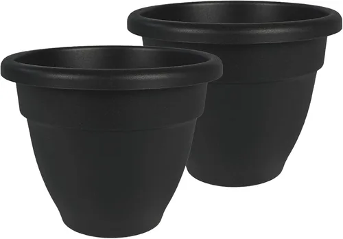 Vista 11 de The HC Companies, Caribbean - Maceta de plástico y ligera de 6 pulgadas para interiores y exteriores, maceta para hierbas y flores, color negro