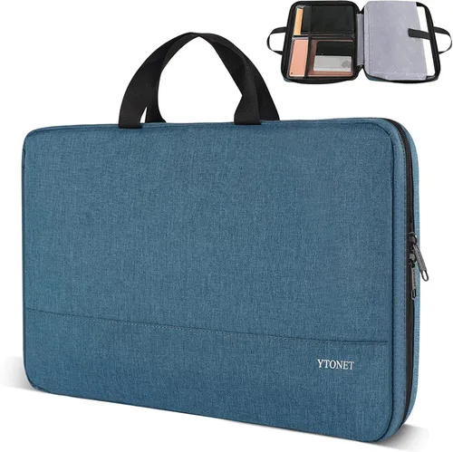 Vista 11 de Ytonet Funda profesional para transportar laptop de 13 a 13.3 pulgadas, delgada, con asas, resistente al agua, compatible con laptops MacBook Air