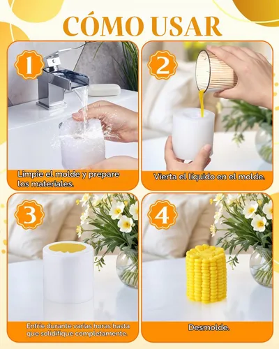 Vista 7 de Molde de silicona en forma de maíz, moldes de maíz 3D, molde de caramelo de alimentos artificiales, moldes de mousse de postre francés, molde